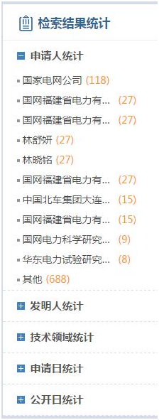 專利檢索統(tǒng)計