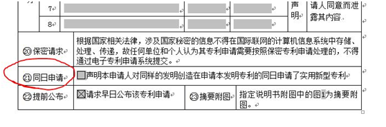 關(guān)于同日申請(qǐng)忘記勾選